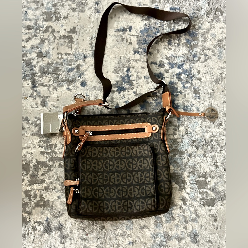 Brown and Tan Crossbody Bag